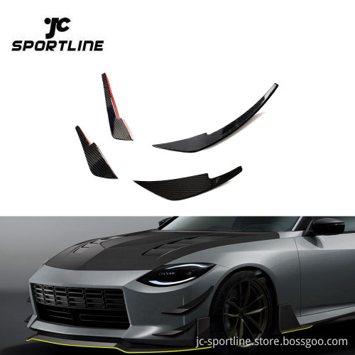 Custom Prepreg Dry Carbon Fiber Front Canards for Nissan Z 400Z RZ34 2023